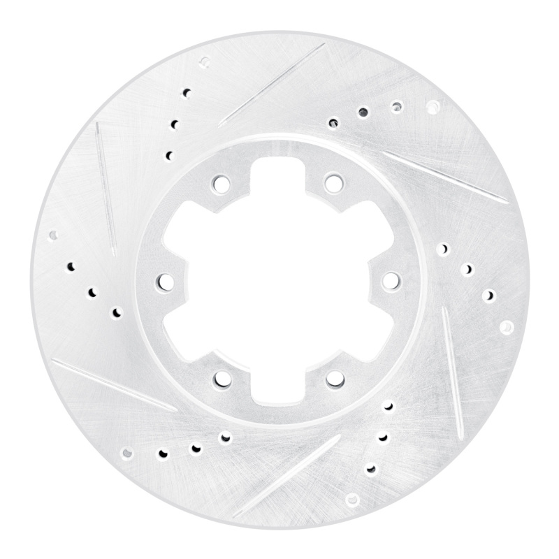 Nissan NV350 UrVan Brake Rotor (1) - Front Left - R1 Concepts - Drilled & Slotted - Silver - `02-`24